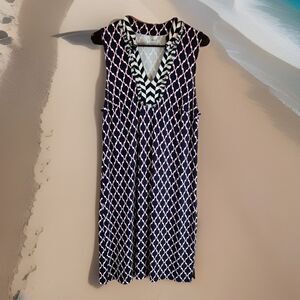 Crown And Ivy Women’s Navy Blue Diamond Shape Sleeveless Dress Size Large